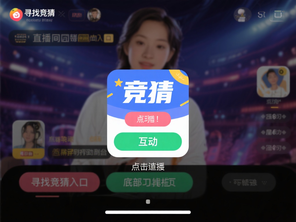 寻找竞猜入口：进入直播间后，滑动屏幕或查看底部工具